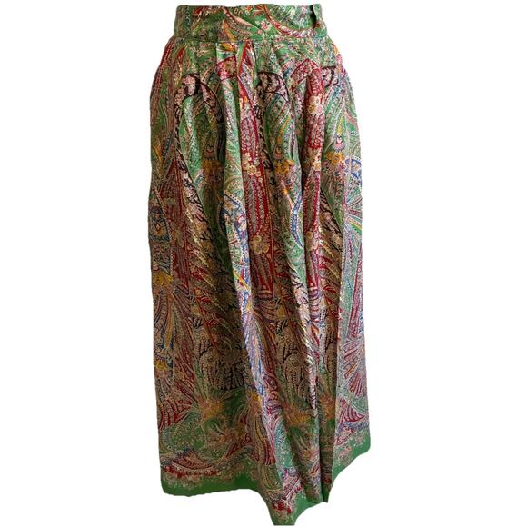 VTG Ralph Lauren Prairie Maxi Skirt Wool Blend Pleated RARE Boho Holiday 80s 10 - Picture 6 of 16